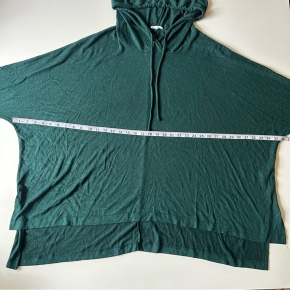 Plus Size Forest Green Hooded Flowy Sweater Top - Picture 8 of 9